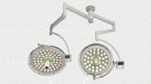 Dual head ceiling surgical light for general surgery