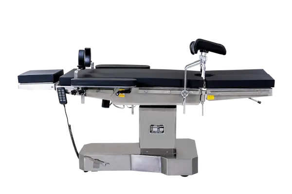 AM-Y09A electric surgical operation table with radiolucent tabletop for C-arm imaging.