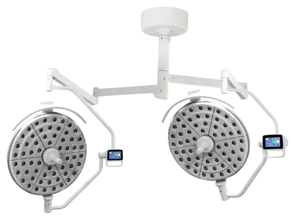 AM-LED700/500-YY professional ceiling mounted surgical lighting with shadowless technology for hospital OR.