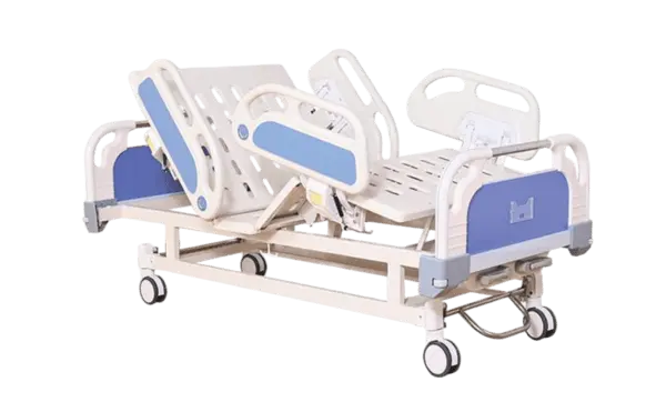 AM-B01-III-13 2-crank Hospital Bed Manual: with aluminum side rails and ABS headboards for clinical patient care.