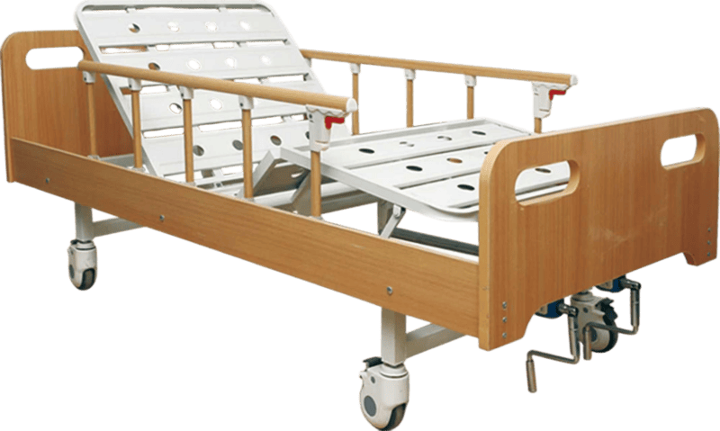 AM-B01-IV-03 Manual double crank Wooden sick bed