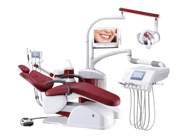 AM-6800 professional adult dental chair price unit with LED operating light and synchronized patient chair for modern dental clinics.