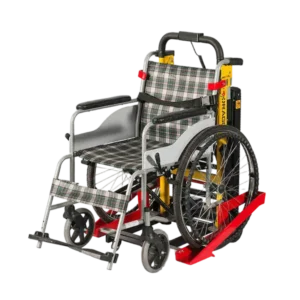 AM-11C motorized stair chair with powered caterpillar tracks for safe stair climbing.