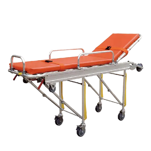 Mechanical folding legs of automatic loading ambulance stretcher