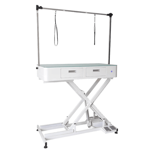 AM-Electric Adjustable LED Beauty Table with Drawer