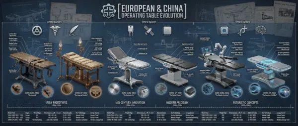 the Evolution of Operating Tables: From Barbaric Beginnings to Intelligent Systems