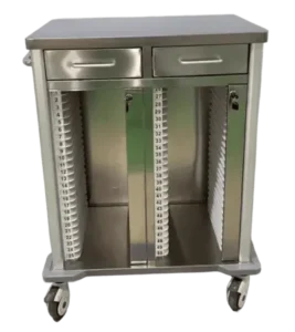 medical records trolley lockable Lockable patient file cart in nursing station
