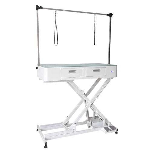 AM-Electric Adjustable LED Beauty Table with Drawer